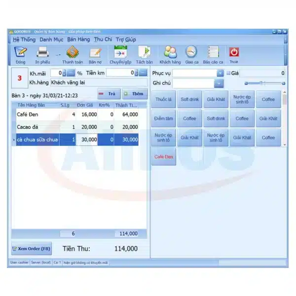 Phần mềm tính tiền nhà hàng Goodres